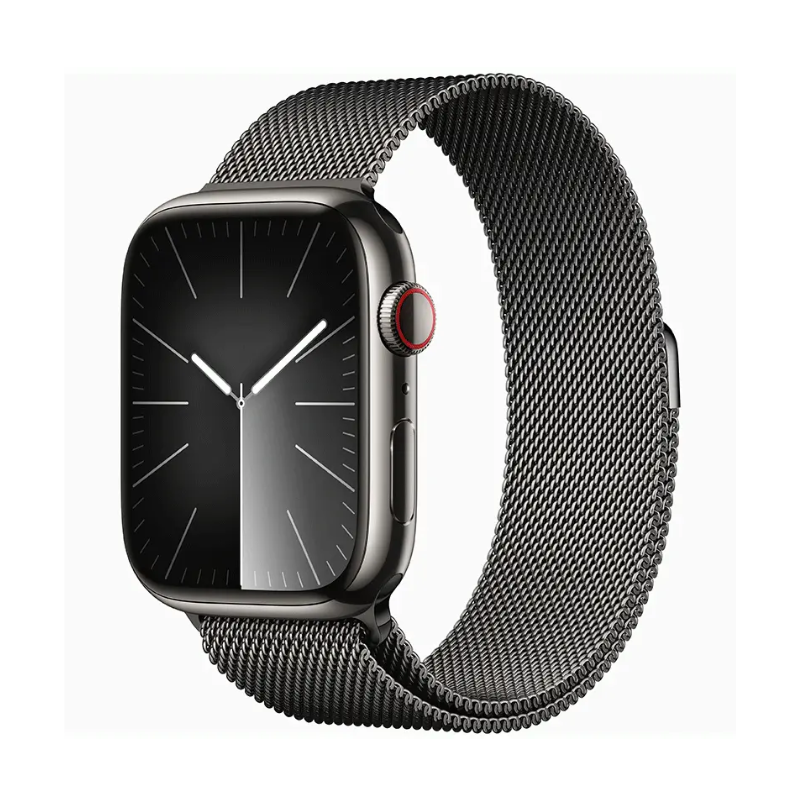 Untitled design (70) Apple Watch Series 9 (45mm, Stainless Steel Case, Milanese Loop) - Image 1